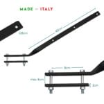 bracci-stendibiancheria-misure Misure bracci stendibiancheria da balcone 45 cm con piastra e perni in acciaio