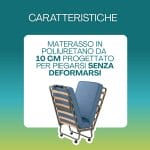 brandina con materasso caratteristiche Brandina pieghevole con materasso in poliuretano 10 cm anti deformazione