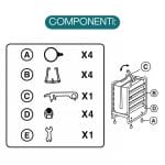brandina con materasso componenti Componenti brandina pieghevole con ruote ganci chiave e kit montaggio