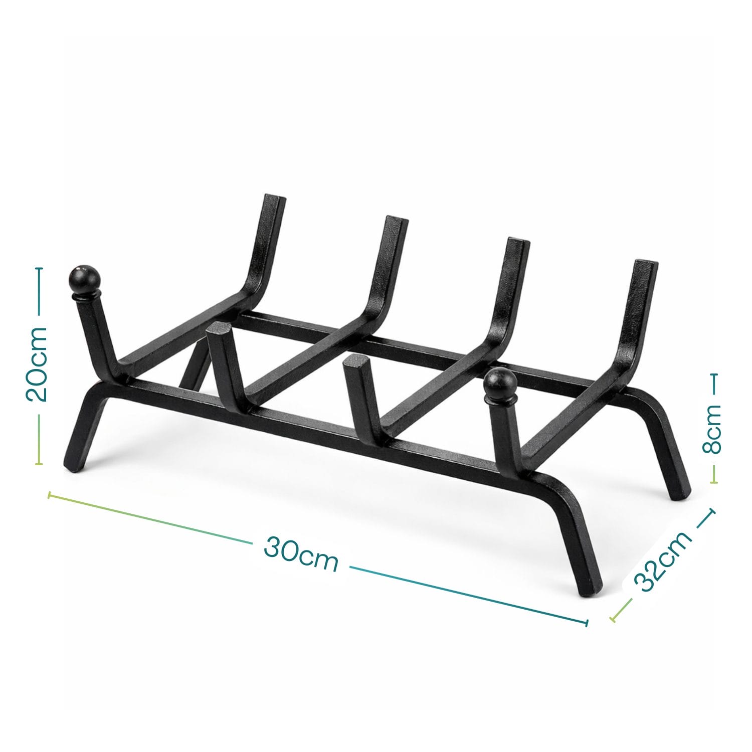 brucialegna a 4 barre misure Brucialegna a 4 barre in ferro battuto con misure 30x32x20 cm