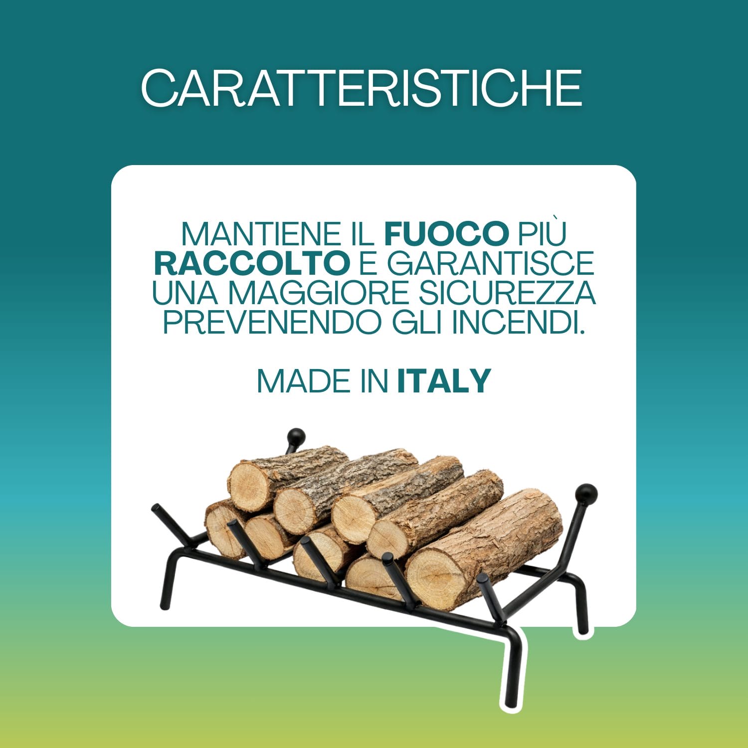 brucialegna in ferro battuto caratteristiche Brucialegna in ferro battuto per camino con supporto robusto e design italiano