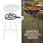 bruciatore a gas cavallettto Bruciatore a gas per paella compatibile con cavalletto treppiede, ideale per uso outdoor