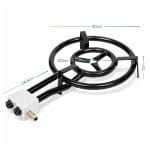 bruciatore a gas misure Bruciatore a gas a doppio fuoco con diametro 40 cm, anello interno 20 cm e altezza 7 cm