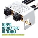 bruciatore a gas regolazione Bruciatore a gas con doppio regolatore per gestire separatamente la potenza dei due fuochi