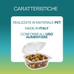 Vaschetta in PET per alimenti made in Italy conforme al contatto alimentare