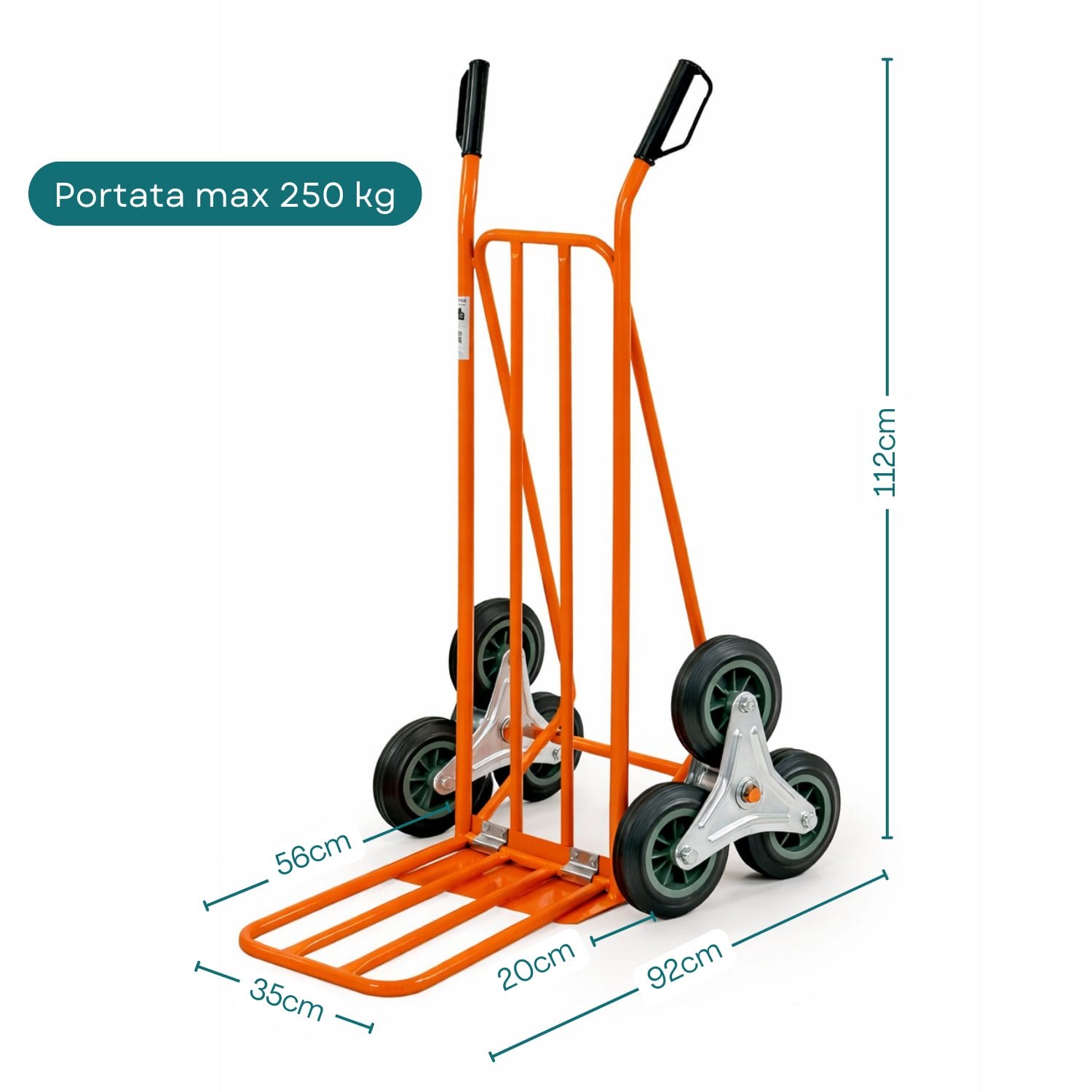 carrello portapacchi misure Carrello portapacchi saliscale portata 250 kg dimensioni 112x92x56 cm