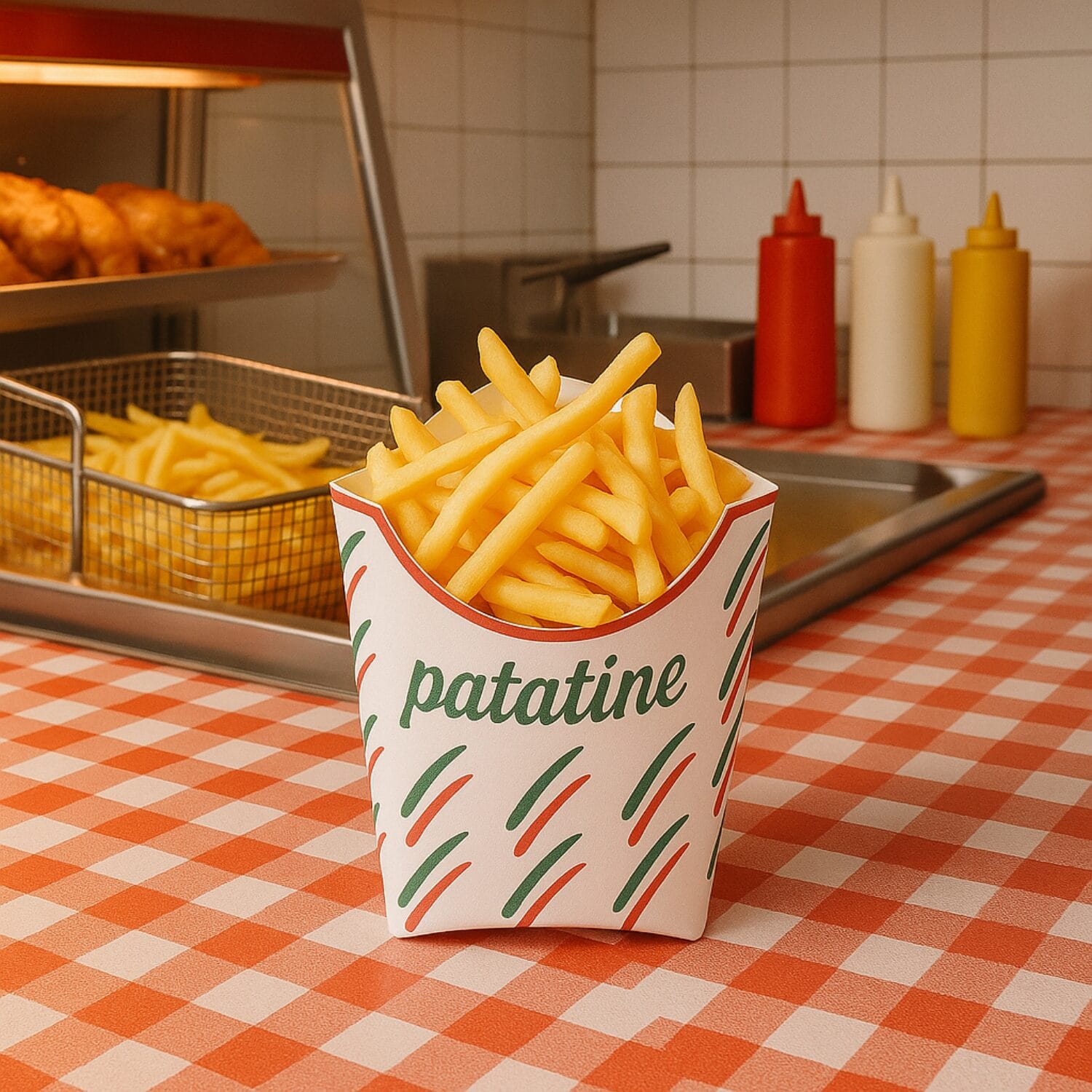 Cartoncino per patatine fritte in cartoncino politenato idoneo al contatto alimentare