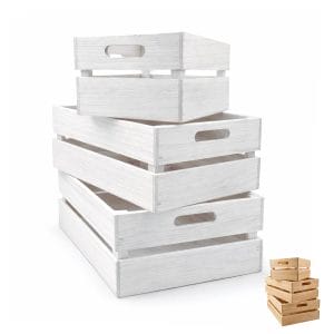 Set 3 Cassette Portaoggetti in Legno in misure diverse
