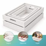 Set cassette legno bianco impilabili per dispensa bagno e decorazione