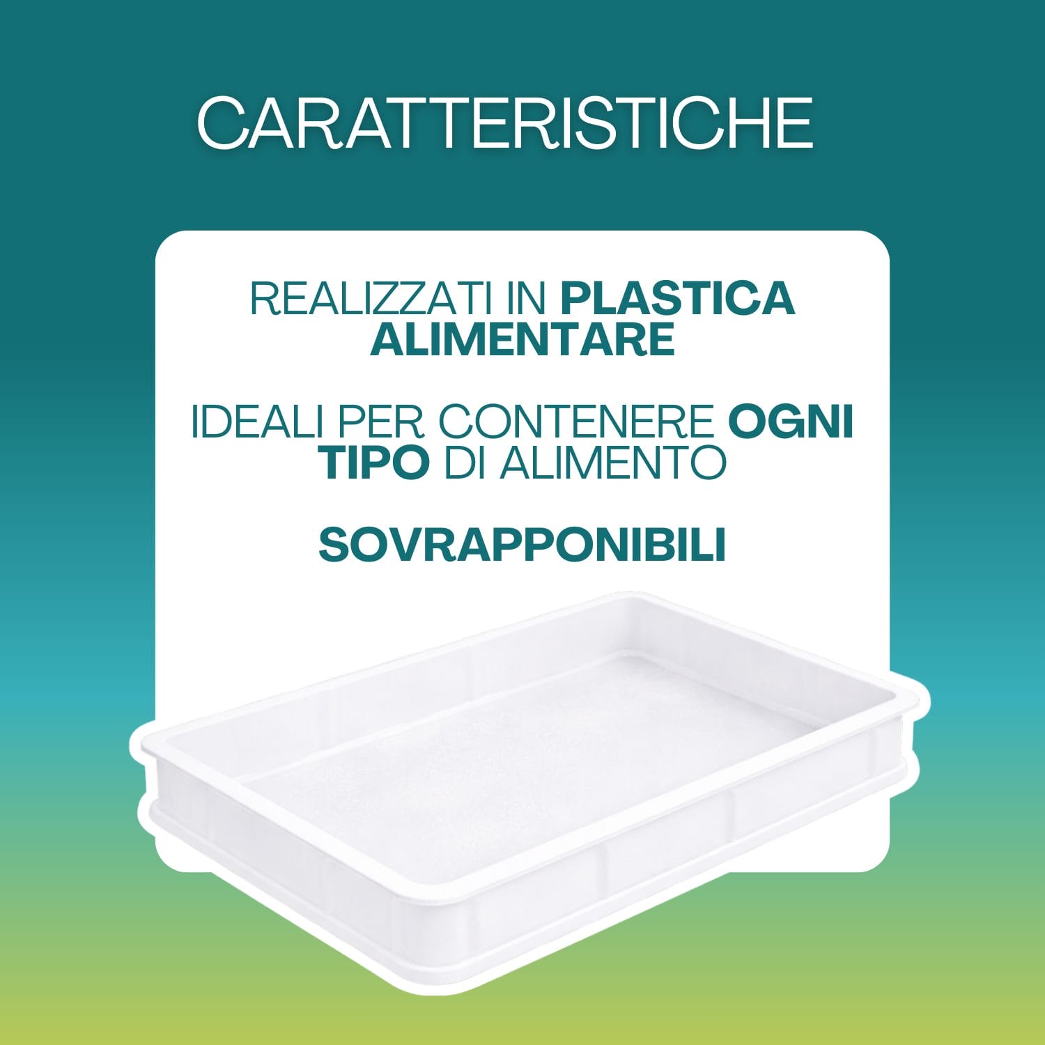 cassetta pizza per impasto in plastica alimentare sovrapponibile per pizzeria
