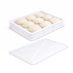 cassetta pizza per impasto con coperchio in plastica alimentare bianca