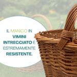 Manico intrecciato in vimini resistente e robusto