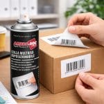 colla spray coreografica Colla spray riposizionabile AMBRO-SOL per etichette su pacchi e superfici