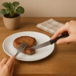 Coltello da carne punta tonda seghettata inox con manico ergonomico nero