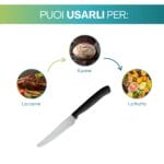 Coltello da carne punta tonda seghettata inox ideale per carne pane e frutta