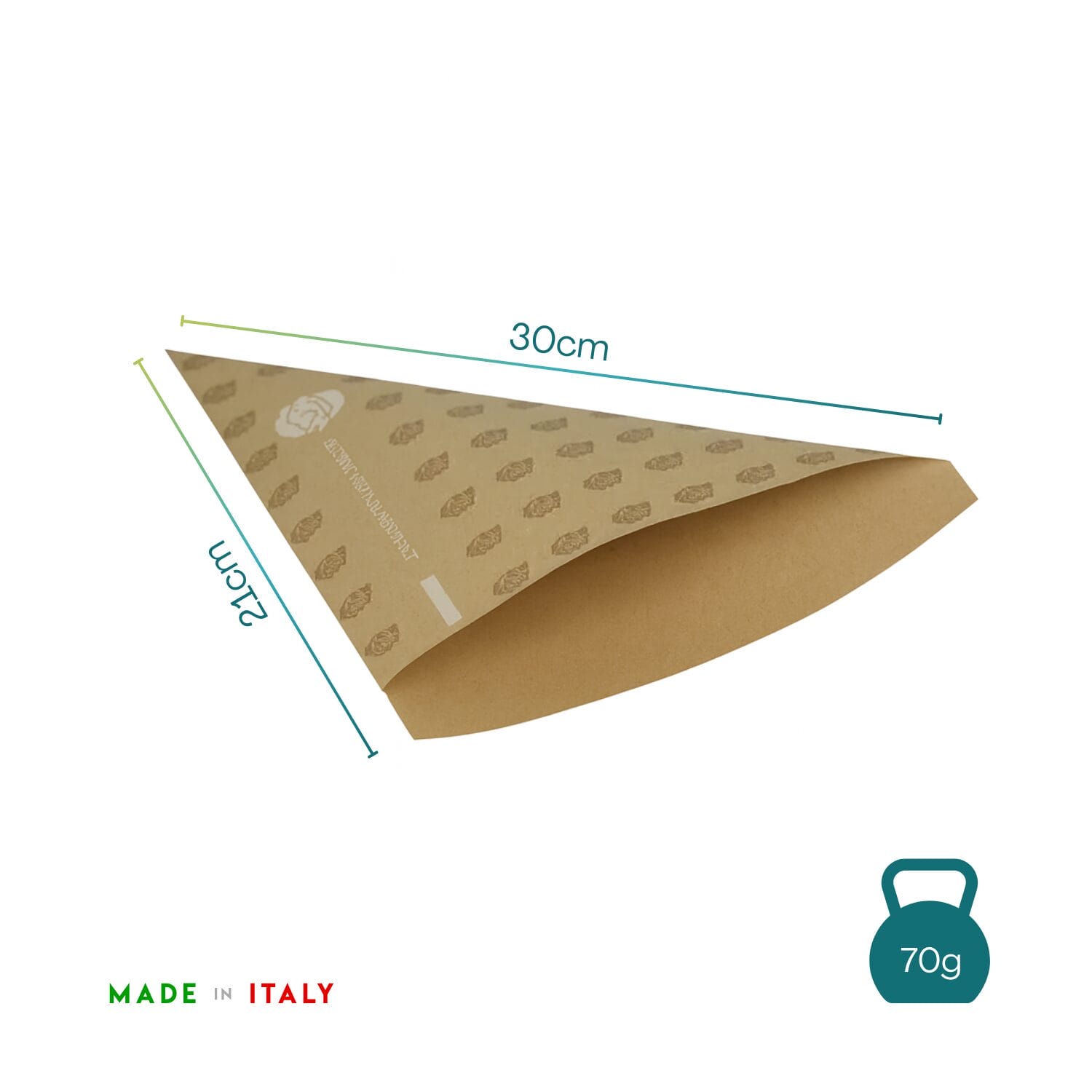 Cono in carta per fritti 30x21 cm 70 g Made in Italy ideale per patatine