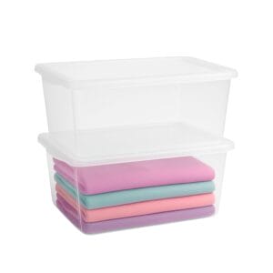 Contenitore in plastica trasparente per biancheria da 42 Litri