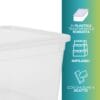 Dettagli contenitore 43 litri plastica trasparente impilabile con chiusura a scatto