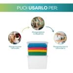 Contenitore plastica trasparente 43 litri per armadio dispensa lavanderia