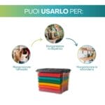 Contenitore plastica 59 litri ideale per armadio, dispensa e lavanderia