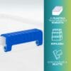 Contenitore plastica trasparente con chiusure a scatto blu robuste e impilabili