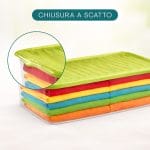 contenitori 27 litri chiususre Box contenitore 27L in plastica trasparente con coperchio a scatto, salvaspazio