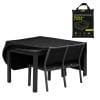 Telo protettivo nero per tavolo e 4 sedie da giardino in poliestere resistente