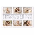 cornice family multifoto principale Cornice FAMILY multifoto bianca con 6 foto orizzontali da parete