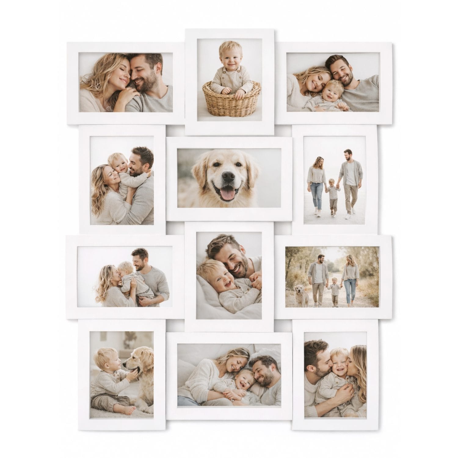 cornice multifoto principale Cornice multifoto bianca 12 posti ideale per foto di famiglia e bambini
