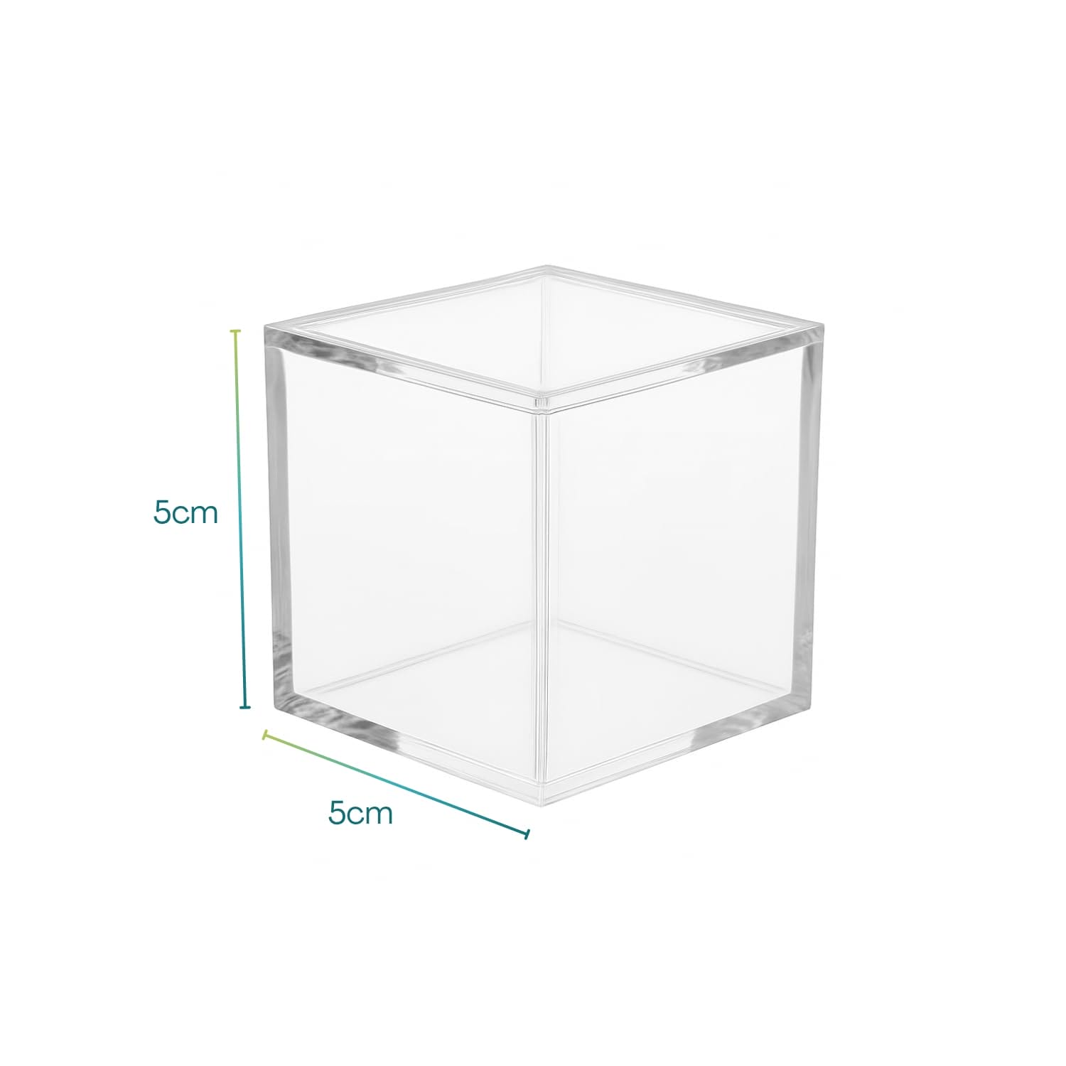 Scatolina cubo plexiglass trasparente 5x5 cm per confetti, bomboniere e regali evento