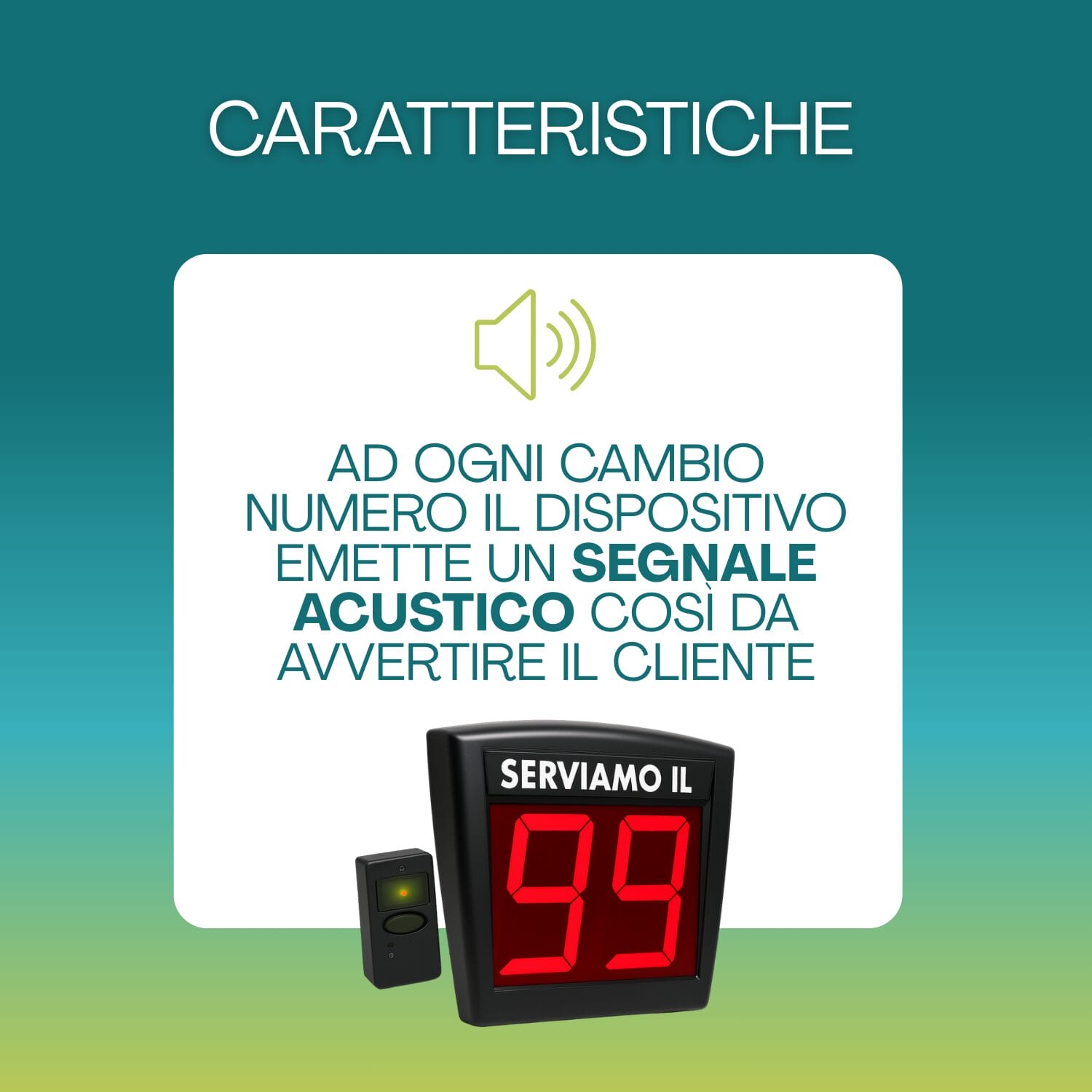 Display eliminacode elettronico con segnale acustico a ogni cambio numero