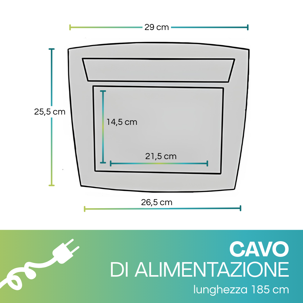 Display eliminacode dimensioni 29x25,5 cm con cavo alimentazione 185 cm