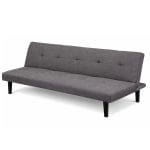 divano in tessuto principale Divano letto in tessuto grigio dal design moderno, compatto e salvaspazio, perfetto per ambienti piccoli
