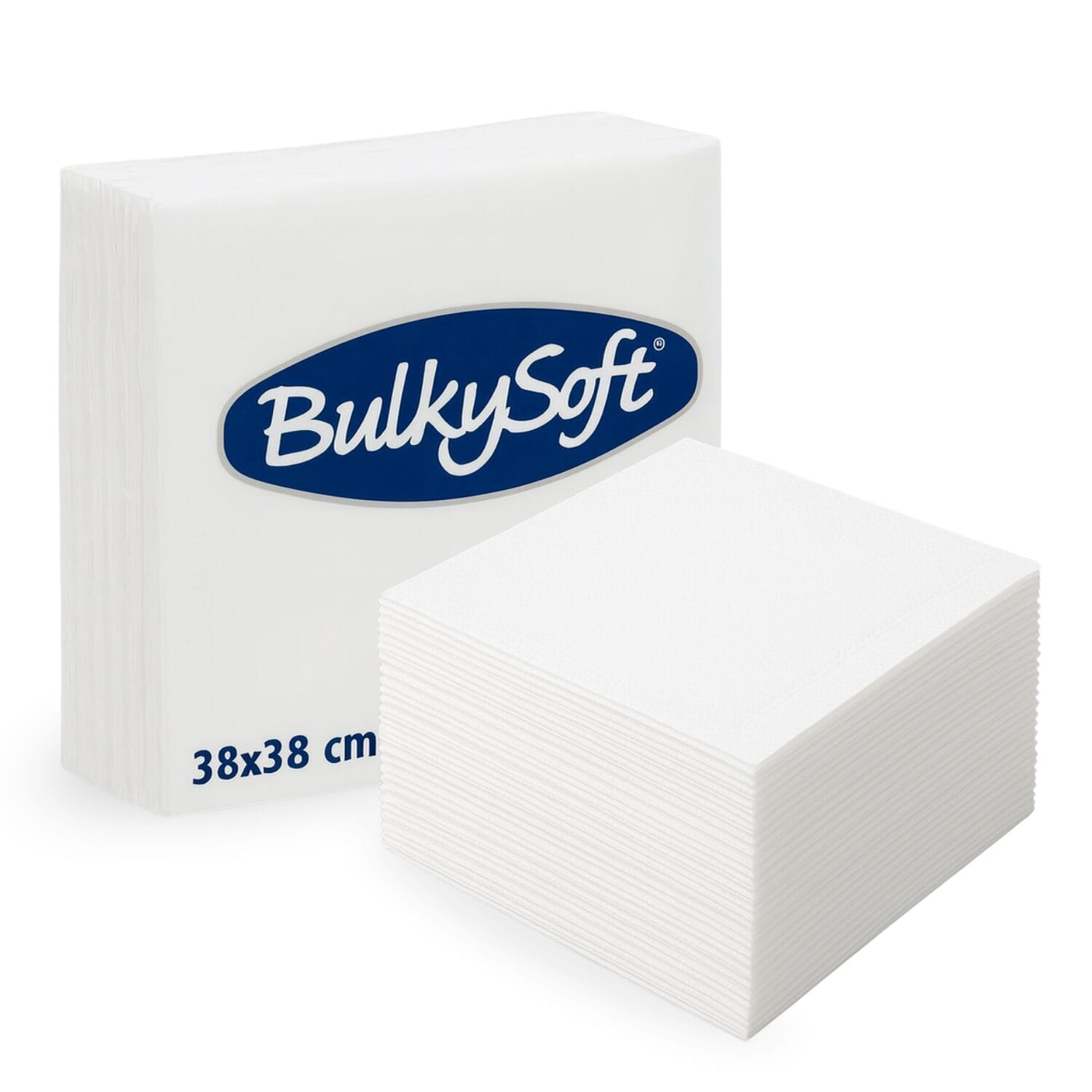 Tovaglioli BulkySoft bianchi 38x38 cm doppio velo in pura cellulosa