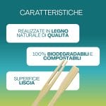 Forchettine in legno naturale biodegradabili e compostabili con superficie liscia