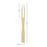 Forchettine in legno a due punte 9 cm con impugnatura da 5 mm