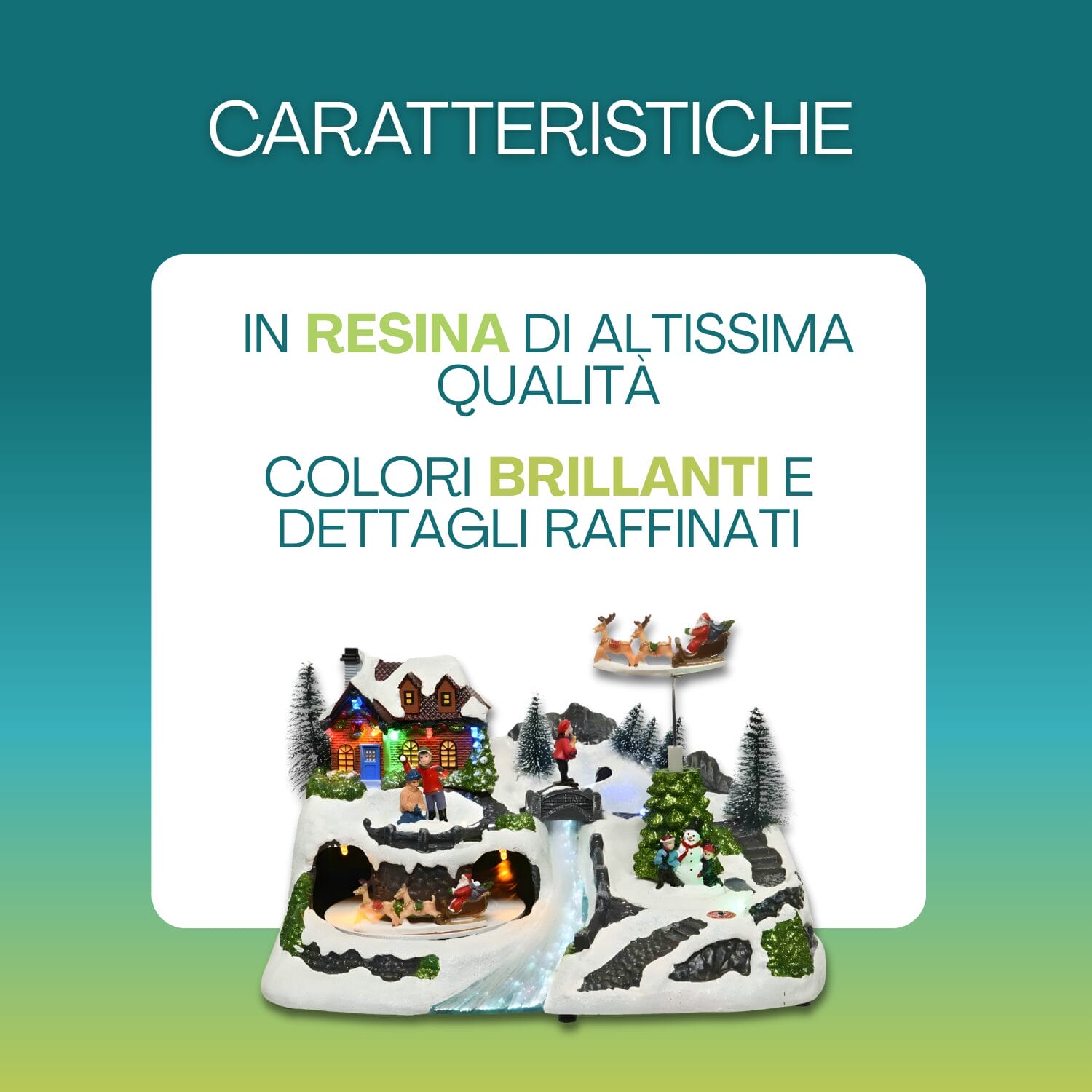 Villaggi natalizi Paluplus in resina con colori brillanti e dettagli raffinati