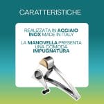 grattugia manuale caratteristiche Grattugia manuale in acciaio inox Made in Italy con manovella e impugnatura ergonomica