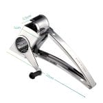 grattugia manuale misure Grattugia manuale in acciaio inox con misure dettagliate e manovella ergonomica