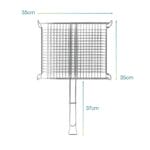 Griglia barbecue con misure: 35x35 cm e manico da 37 cm per uso su braciere