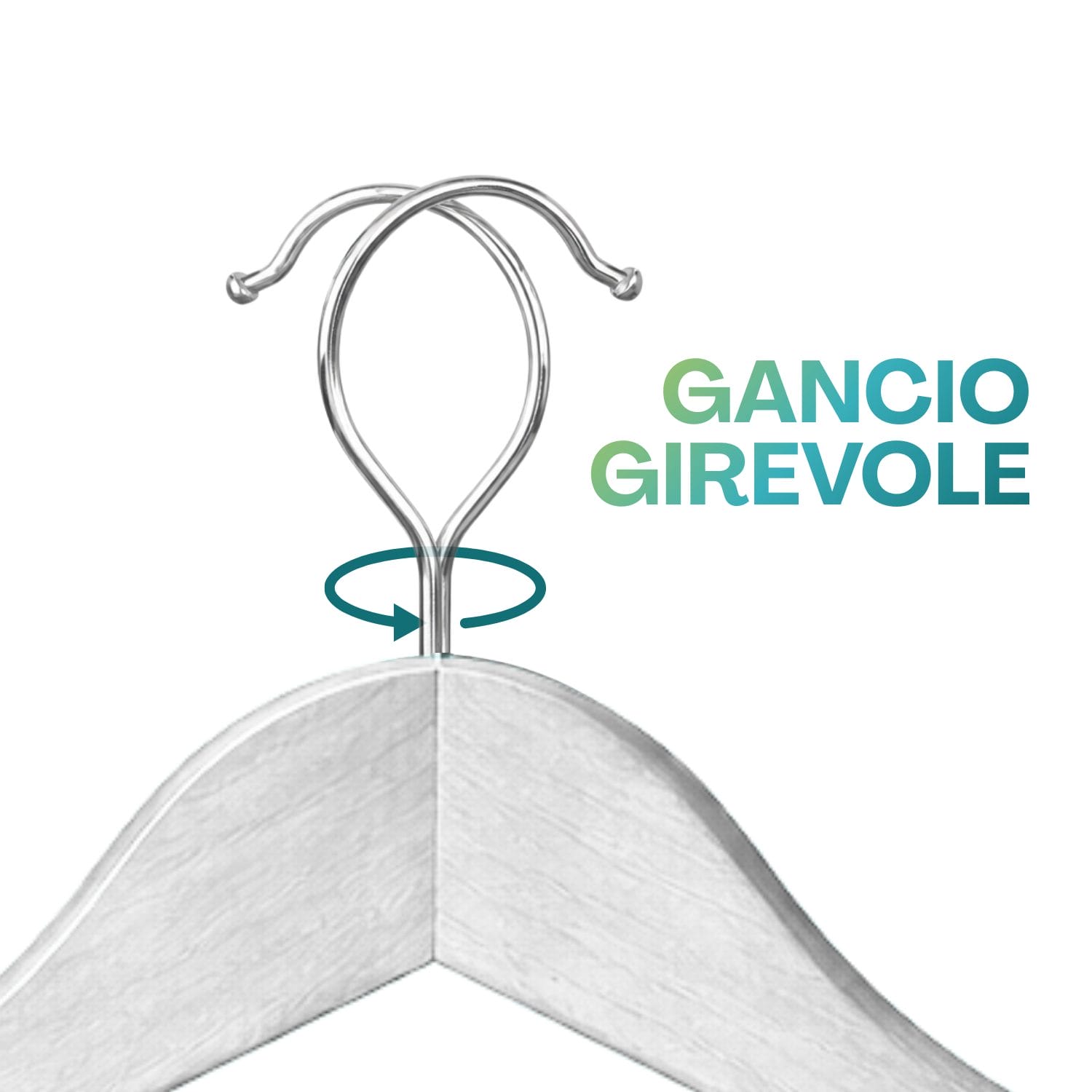 grucce in legno bianche gancio Grucce in legno con gancio girevole in metallo per armadio guardaroba