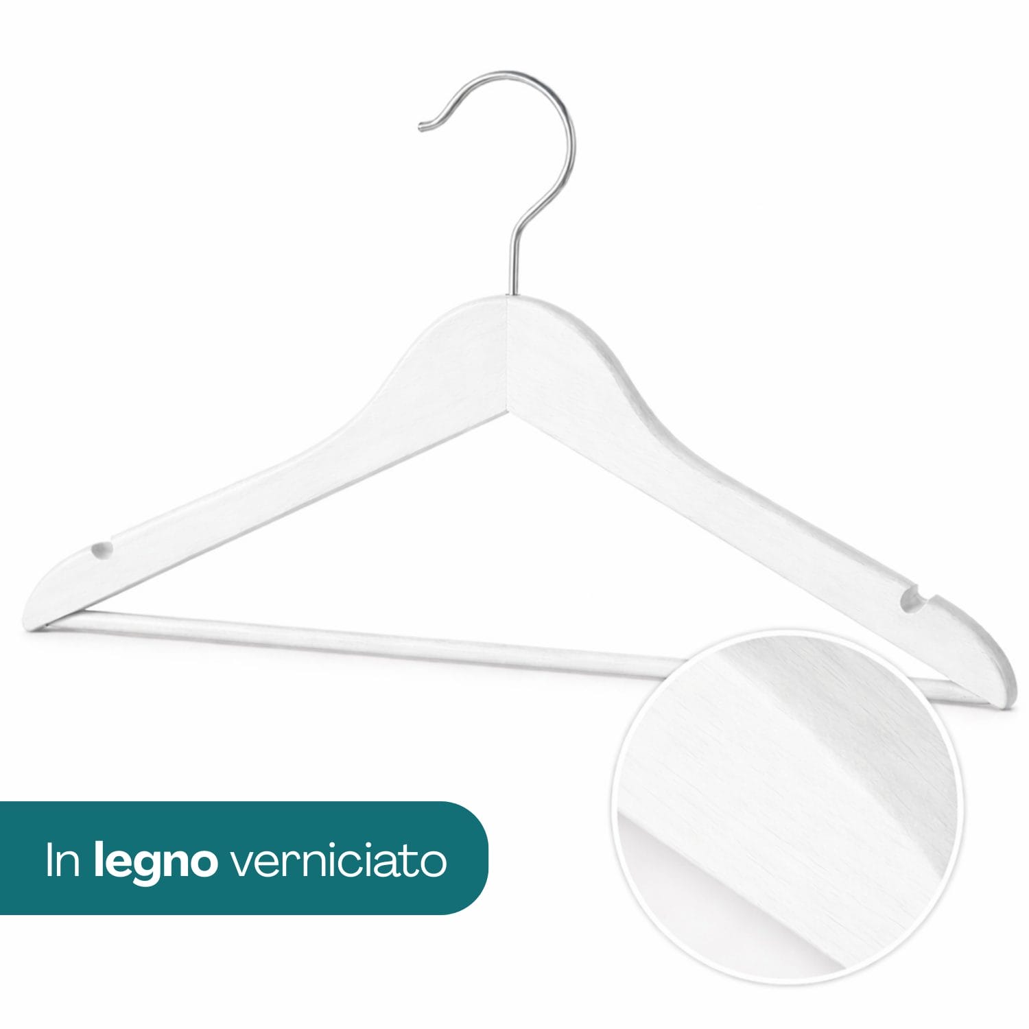 grucce in legno bianche Gruccia in legno verniciato bianco appendiabiti elegante