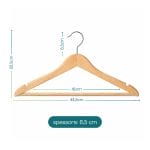 Grucce in legno dimensioni 44,5 cm con gancio girevole appendiabiti