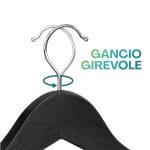 grucce in legno nere gancio Grucce in legno con gancio girevole in metallo per armadio guardaroba