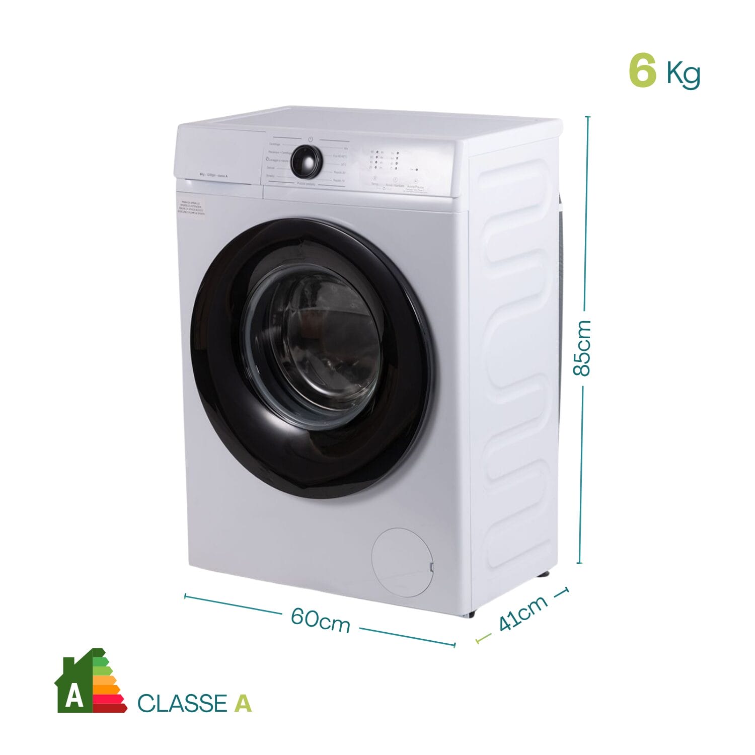 Lavatrice slim 6kg classe A dimensioni 60x41x85 cm