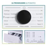 Lavatrice slim 11 programmi automatici con lavaggio a vapore