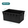 Mastellone plastica nera 250 litri dimensioni 94x63x57 cm