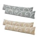 paraspifferi a 4 pezzi principale Paraspifferi damascati beige e grigi set da 4 per porte e finestre