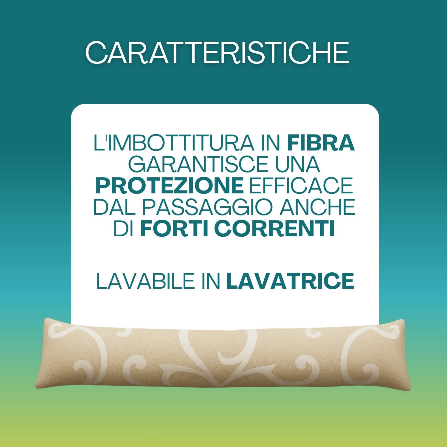 Paraspiffero damascato imbottito in fibra lavabile in lavatrice