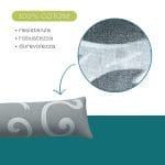 paraspifferi damascato grigio materiale Tessuto in cotone del paraspiffero damascato grigio con zoom dettaglio
